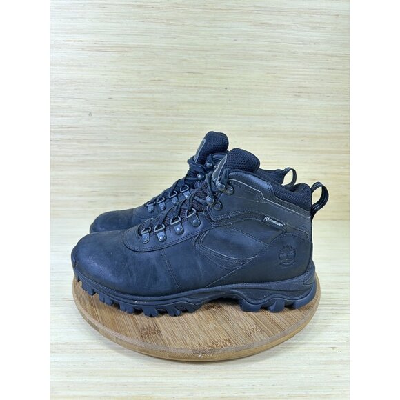 Timberland Mt. Maddsen Mid Black Waterproof Leather Boots Mens Size 10 - Picture 1 of 8